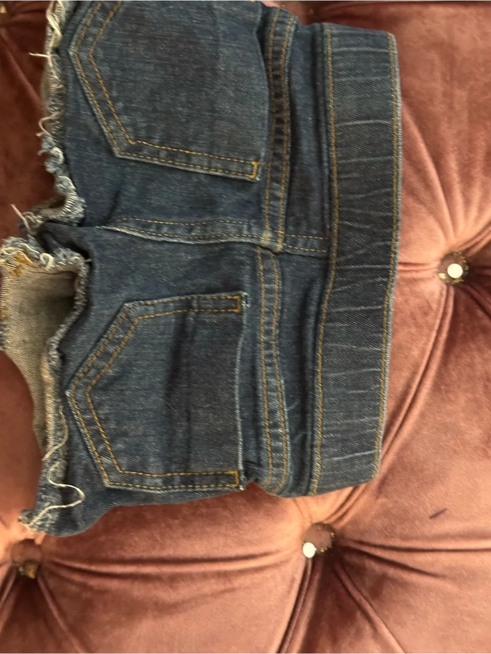 Kids Dark Blue Denim Cutoff Shorts